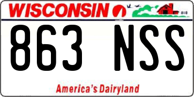 WI license plate 863NSS