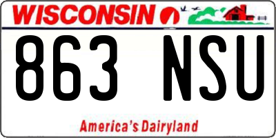 WI license plate 863NSU