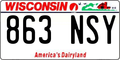 WI license plate 863NSY