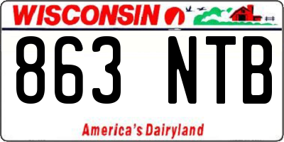 WI license plate 863NTB