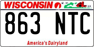 WI license plate 863NTC