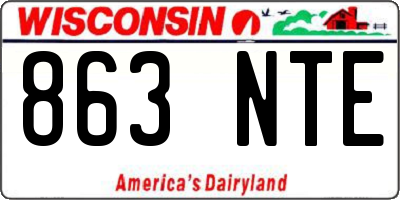 WI license plate 863NTE