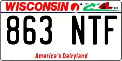 WI license plate 863NTF