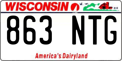 WI license plate 863NTG