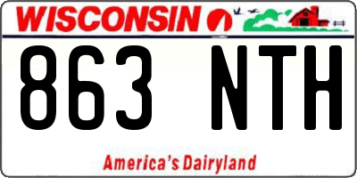 WI license plate 863NTH