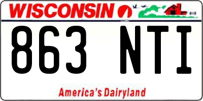WI license plate 863NTI