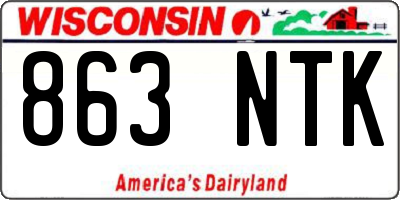 WI license plate 863NTK