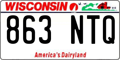 WI license plate 863NTQ