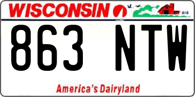 WI license plate 863NTW