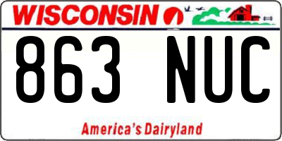 WI license plate 863NUC