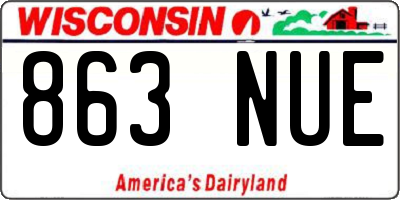 WI license plate 863NUE