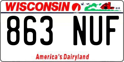WI license plate 863NUF