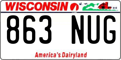 WI license plate 863NUG