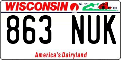WI license plate 863NUK