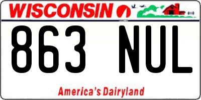WI license plate 863NUL
