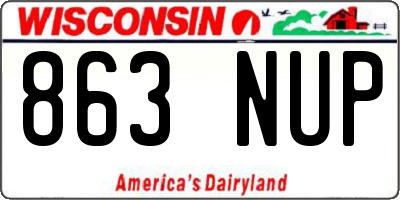 WI license plate 863NUP