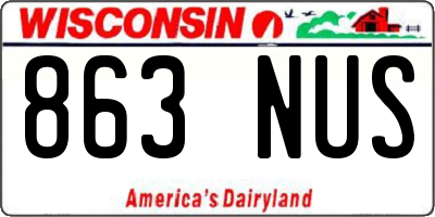 WI license plate 863NUS