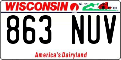 WI license plate 863NUV