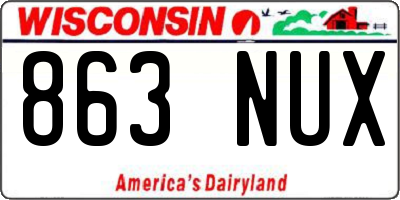 WI license plate 863NUX