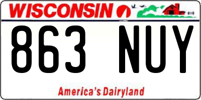 WI license plate 863NUY