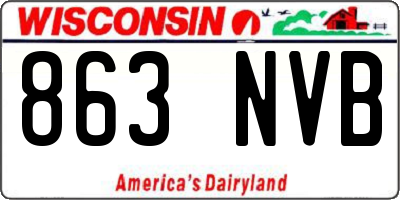 WI license plate 863NVB