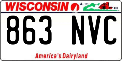 WI license plate 863NVC