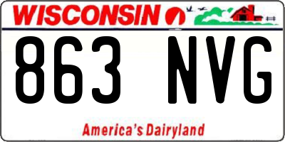 WI license plate 863NVG