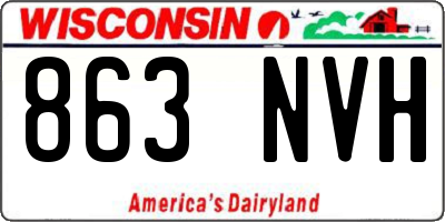 WI license plate 863NVH