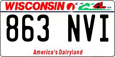 WI license plate 863NVI