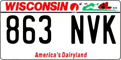 WI license plate 863NVK