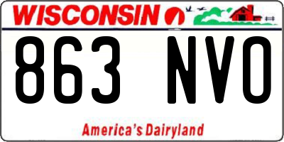 WI license plate 863NVO