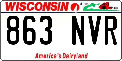 WI license plate 863NVR