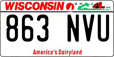 WI license plate 863NVU