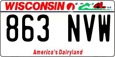 WI license plate 863NVW