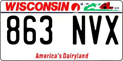 WI license plate 863NVX