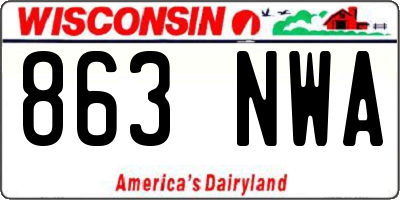WI license plate 863NWA