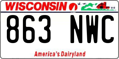 WI license plate 863NWC