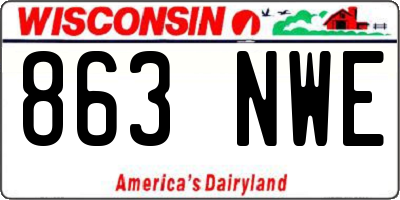WI license plate 863NWE
