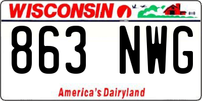 WI license plate 863NWG