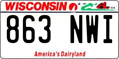 WI license plate 863NWI