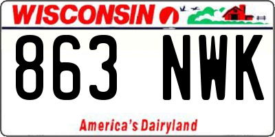 WI license plate 863NWK