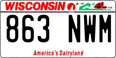 WI license plate 863NWM