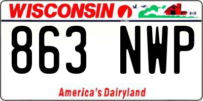 WI license plate 863NWP