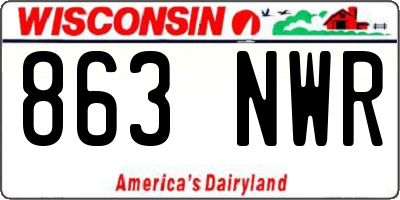 WI license plate 863NWR