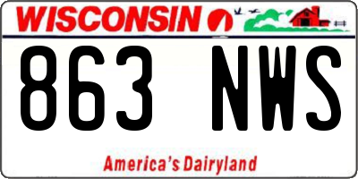 WI license plate 863NWS