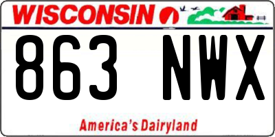 WI license plate 863NWX