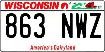 WI license plate 863NWZ