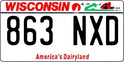 WI license plate 863NXD