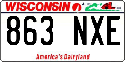 WI license plate 863NXE