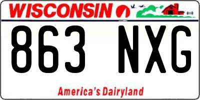 WI license plate 863NXG